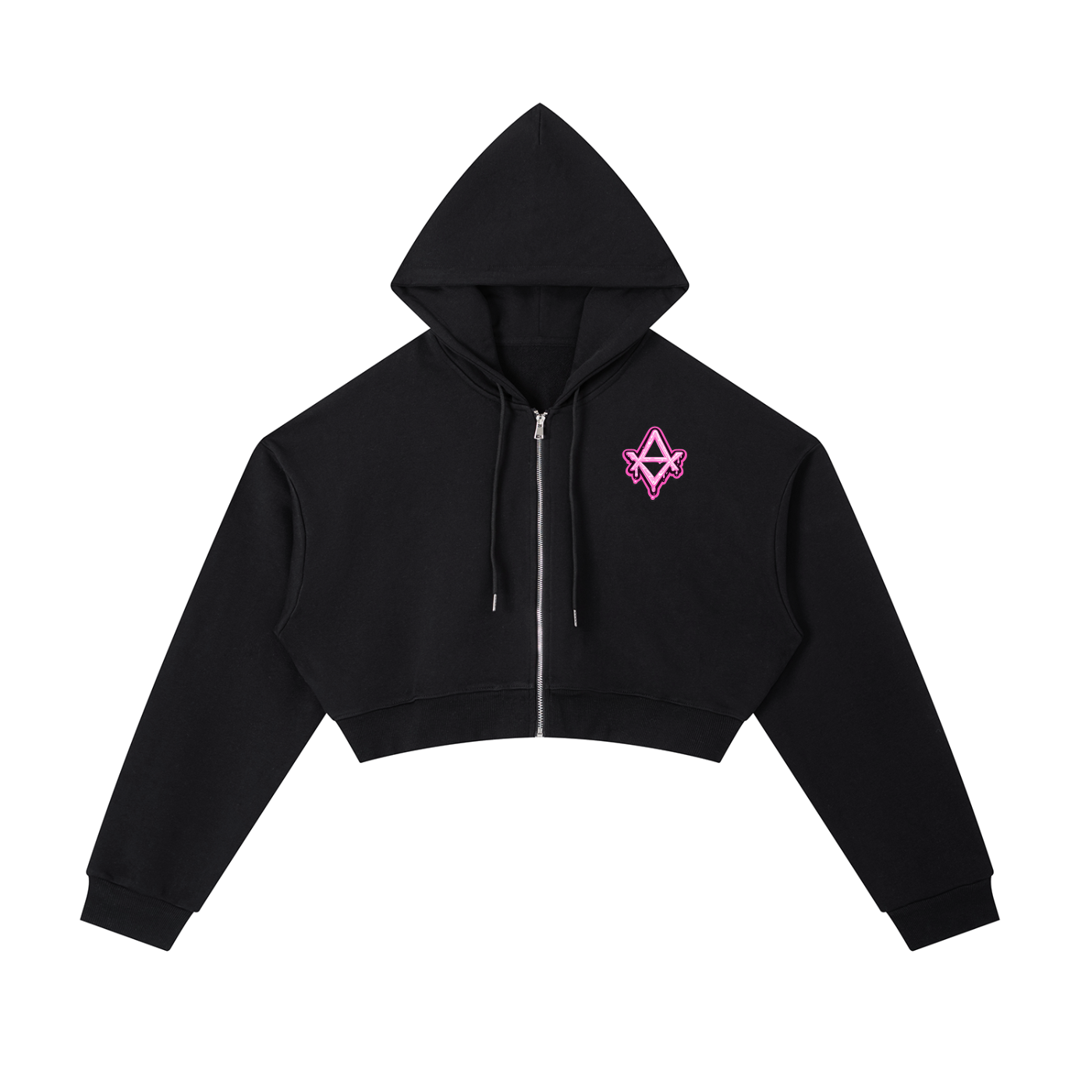 Essential Cropped Zip-Up Hoodie