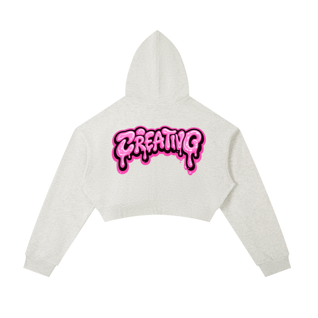 Essential Cropped Zip-Up Hoodie